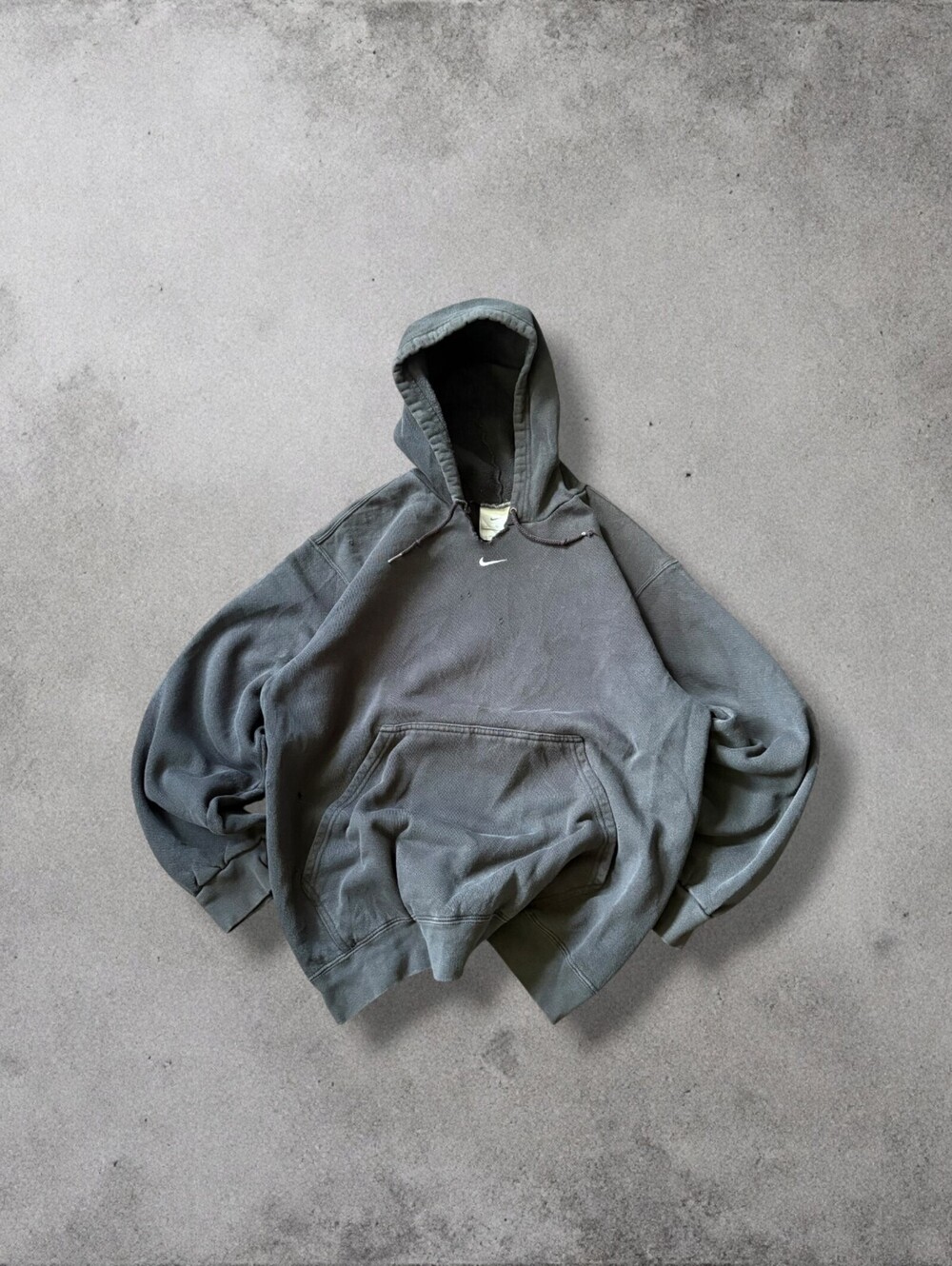 Vintage Y2K Nike Pullover Hoodie Embroidered Centre Swoosh Mens Medium Black